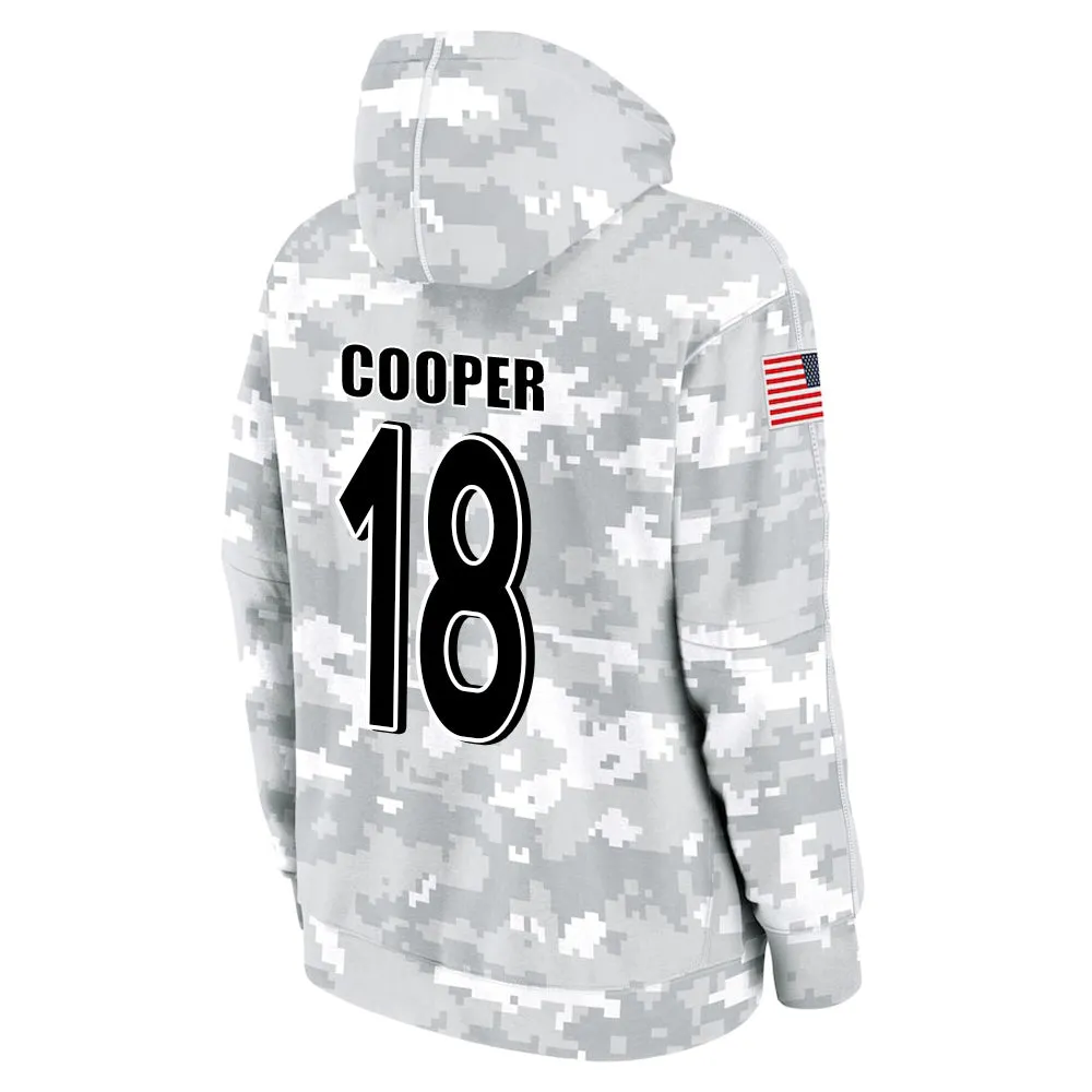 #18 Cooper Salute to Players Hoodie Buffalo Bills Fashion Fan Hoodies Fall Fleece Tops American Football Fan Gifts