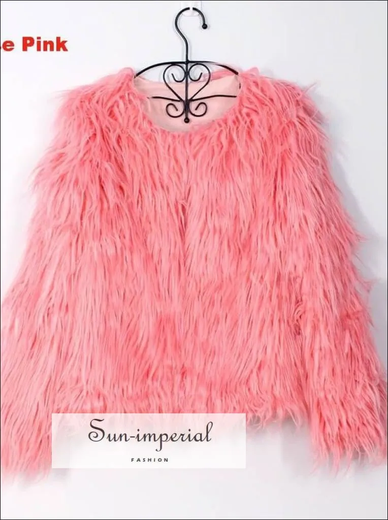 20 Colors Size S- 4xlplus Size Womens Black Fluffy Faux Fur Coats Jackets White  Fur Coats Women