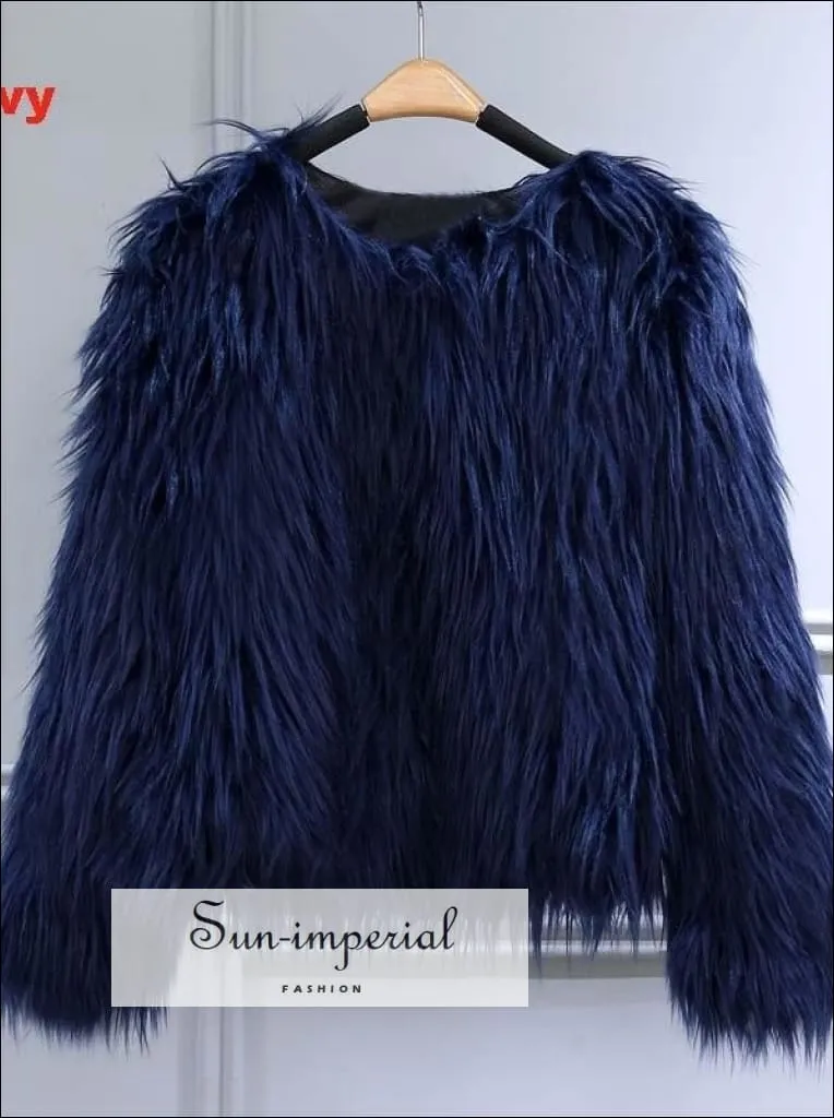 20 Colors Size S- 4xlplus Size Womens Black Fluffy Faux Fur Coats Jackets White  Fur Coats Women