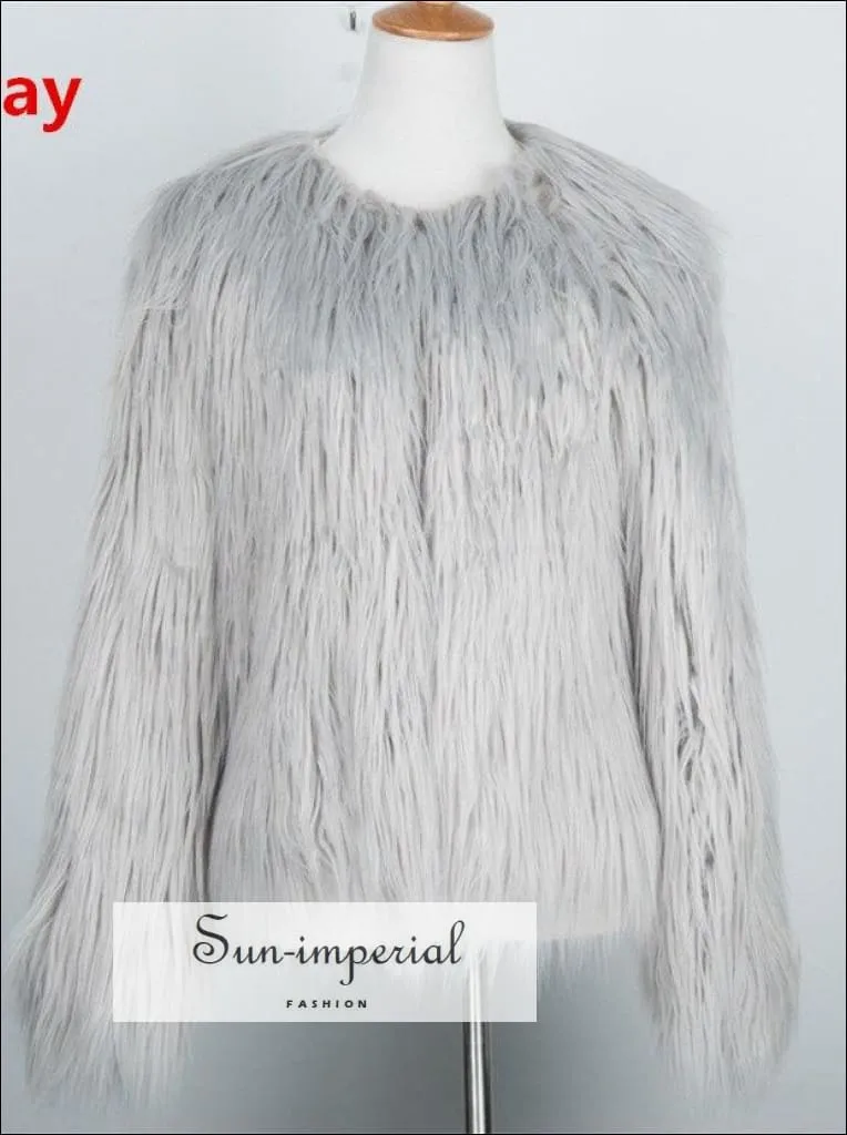 20 Colors Size S- 4xlplus Size Womens Black Fluffy Faux Fur Coats Jackets White  Fur Coats Women