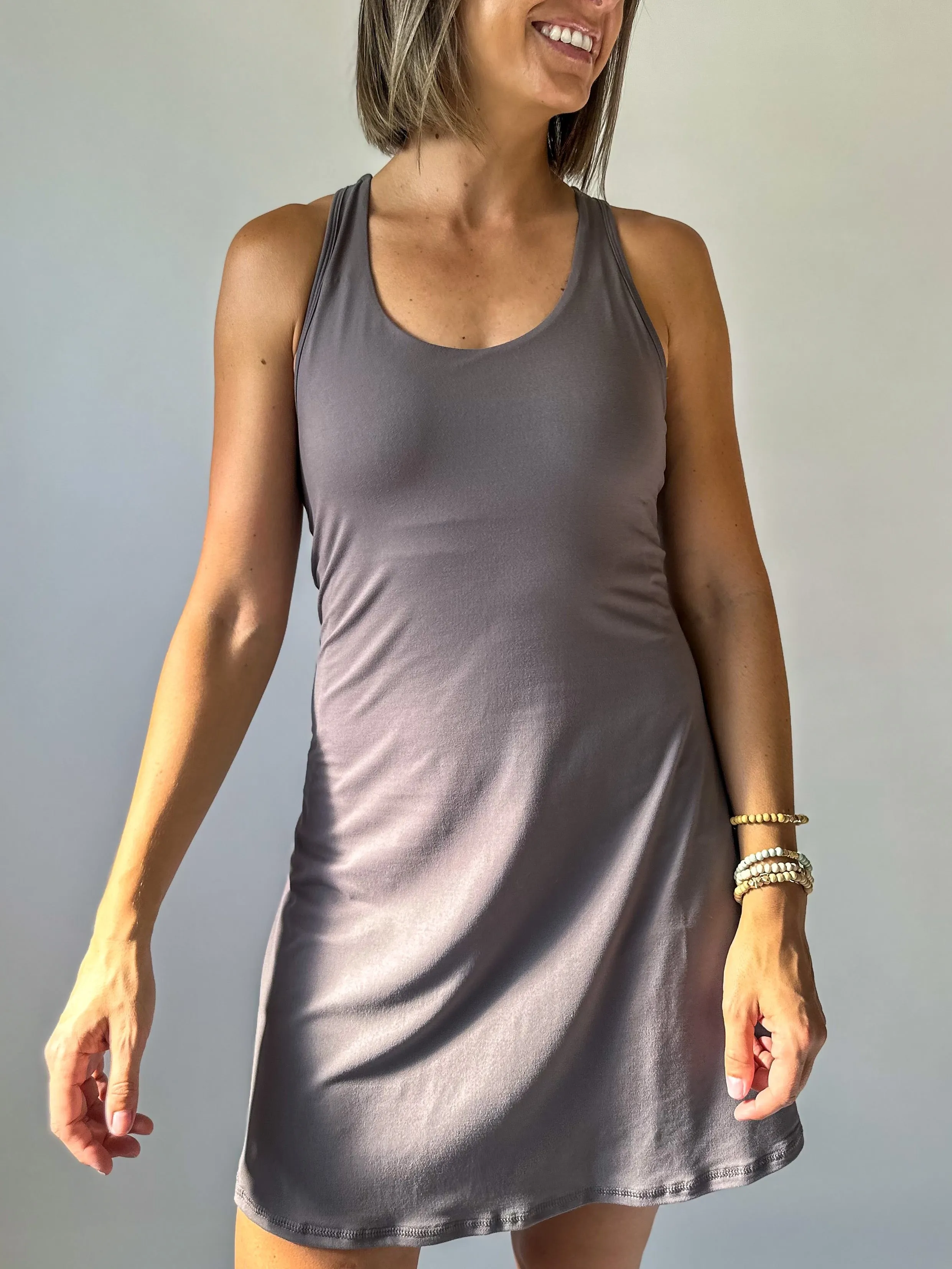 Active Romper Dress - Smokey Grey