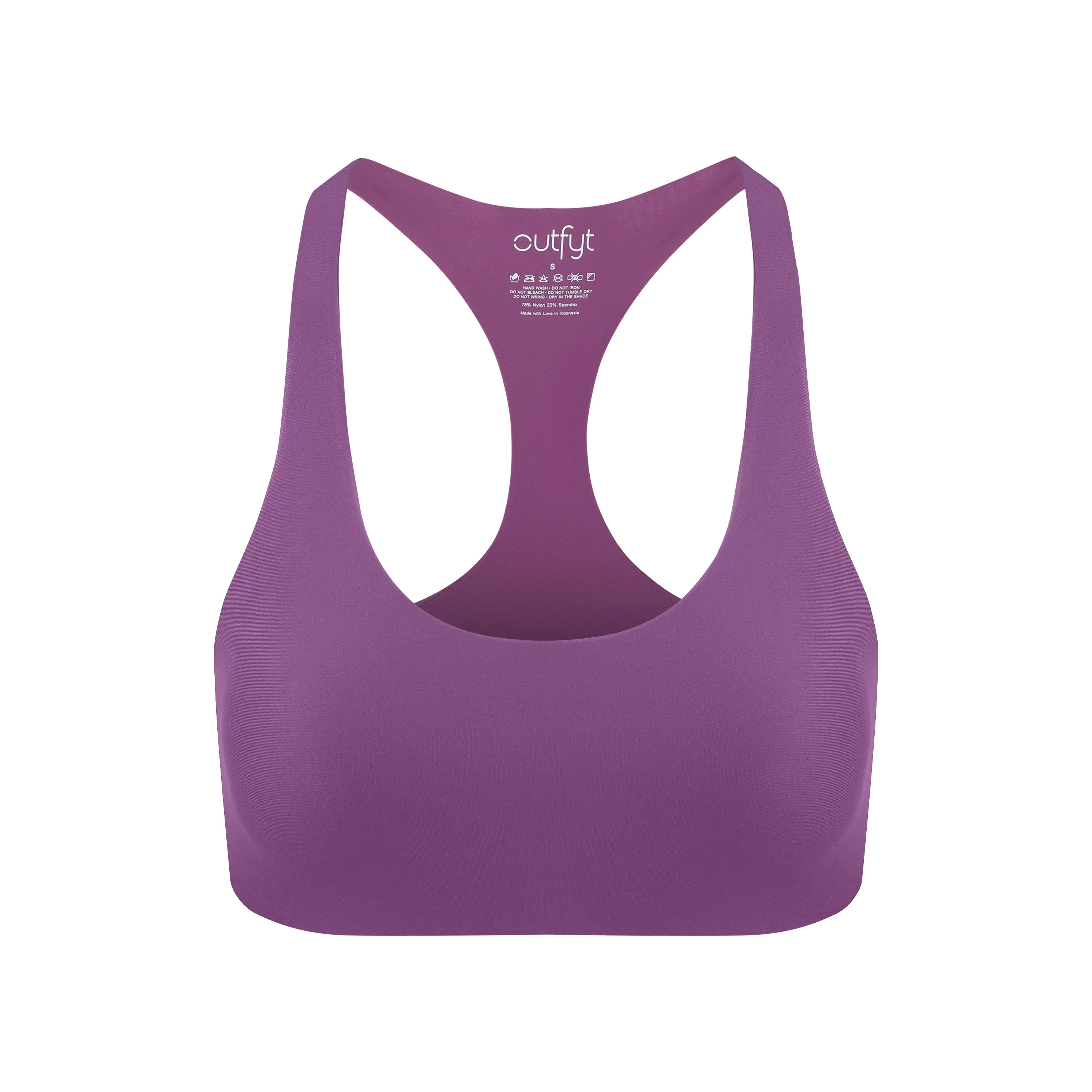 Alva Racerback Sports Bra | Recycled Nylon | Plum