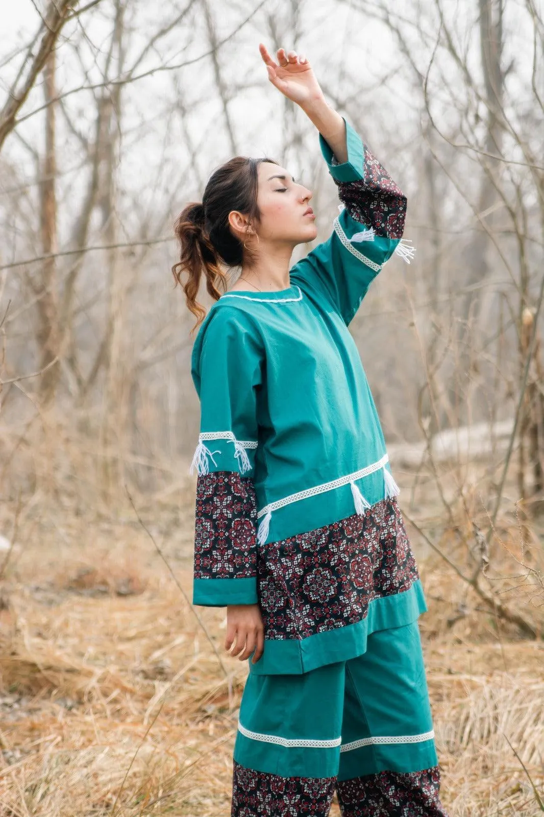 Amber - Teal Handmade Co-ord Set