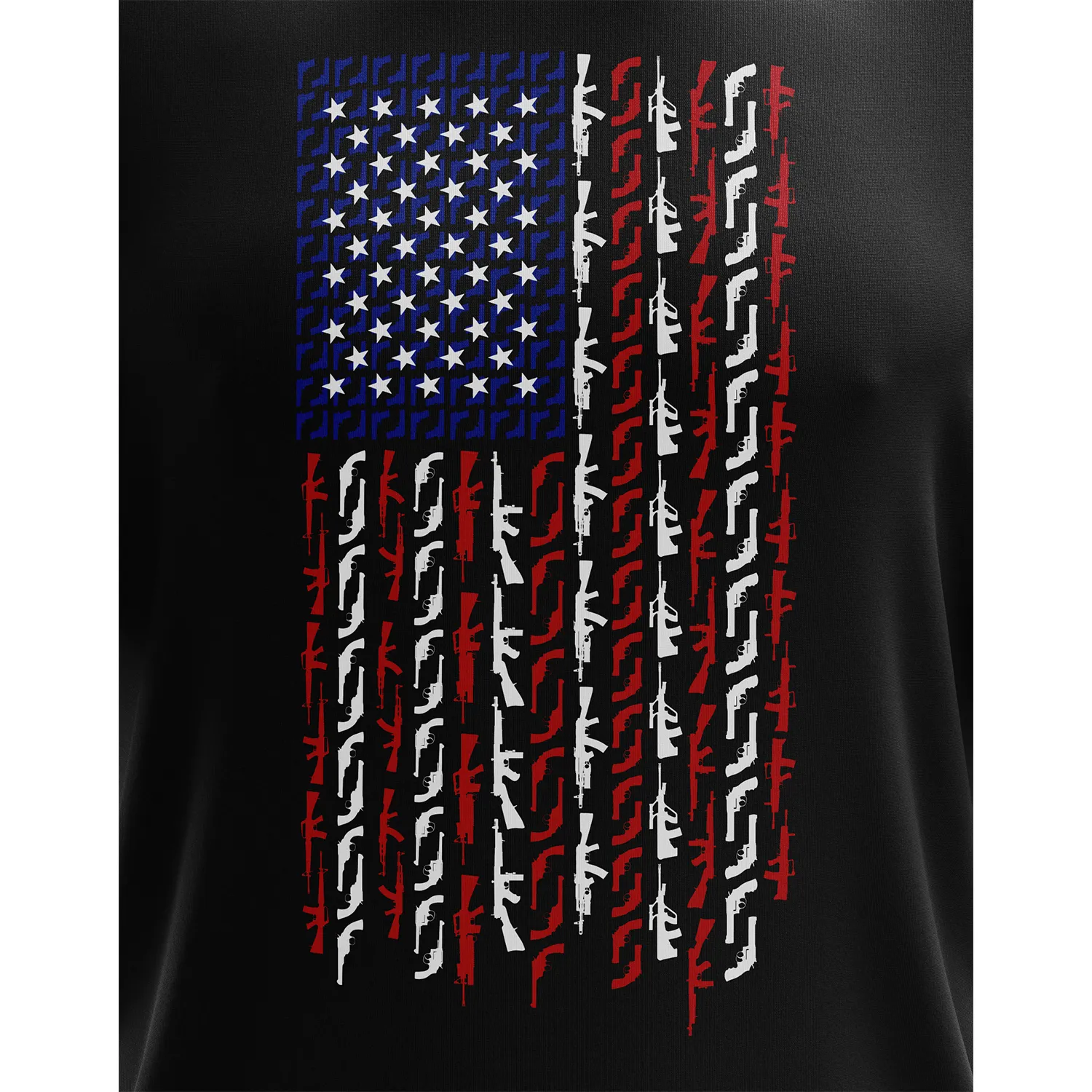 American Flag in Guns - Patriotic Colors Short Sleeve Shirt