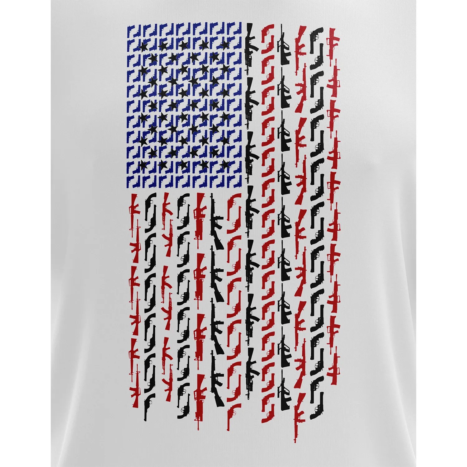 American Flag in Guns - Patriotic Colors Short Sleeve Shirt