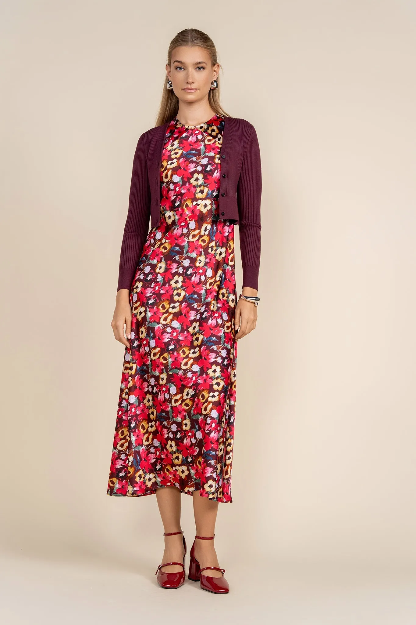 Amélie Dress in Merlot Floral