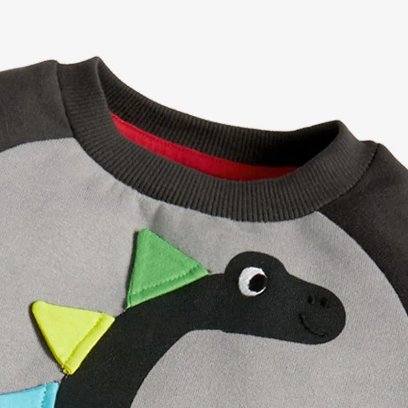 Baby Boy Cartoon Dinosaur Pattern Colorblock Design Hoodies Sets by MyKids-USA™