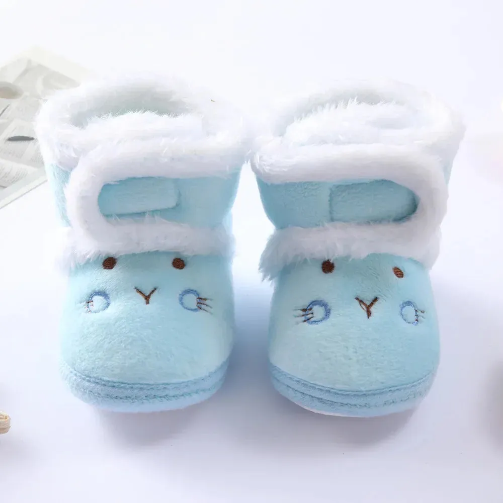 Baby Girls Soft Booties with Pompom