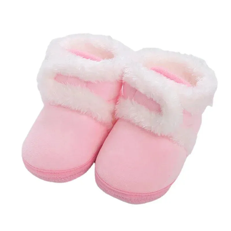 Baby Girls Soft Booties with Pompom