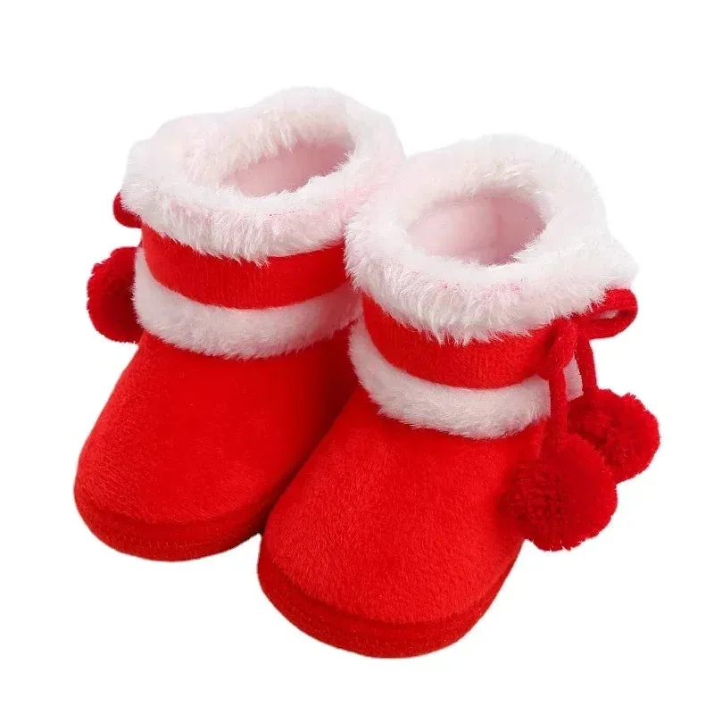 Baby Girls Soft Booties with Pompom