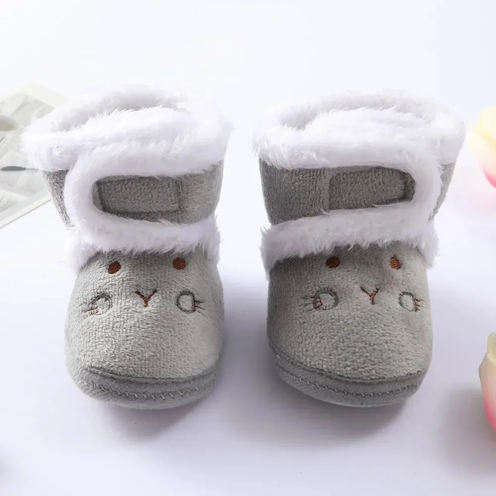 Baby Girls Soft Booties with Pompom