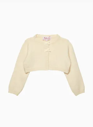 Baby Martha Velvet Bow Cropped Cardigan