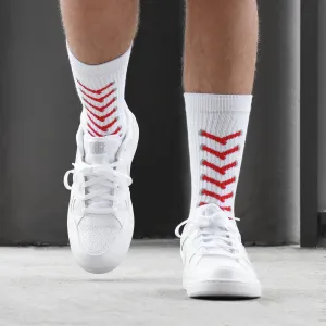 Baseball stitches white soft socks