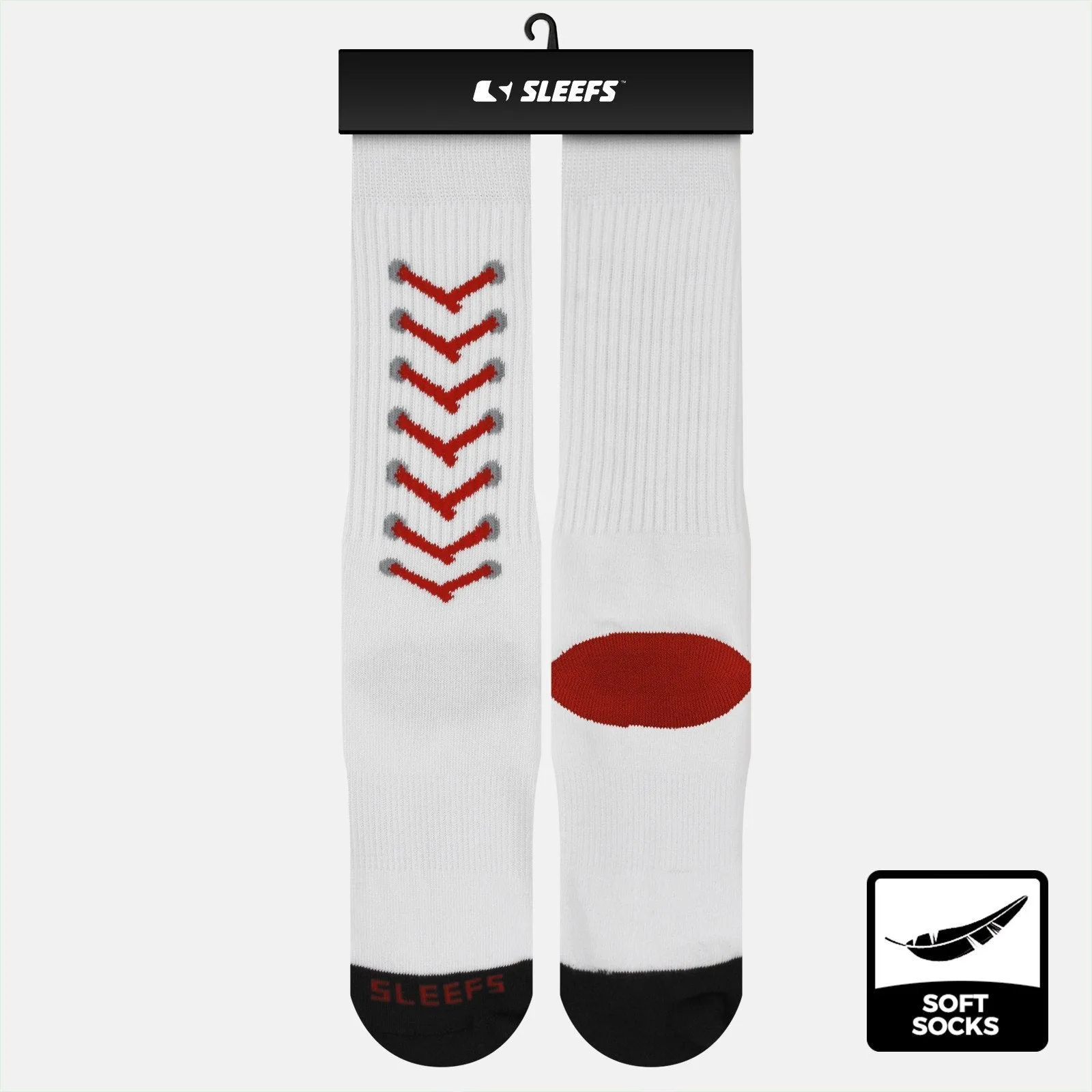 Baseball stitches white soft socks