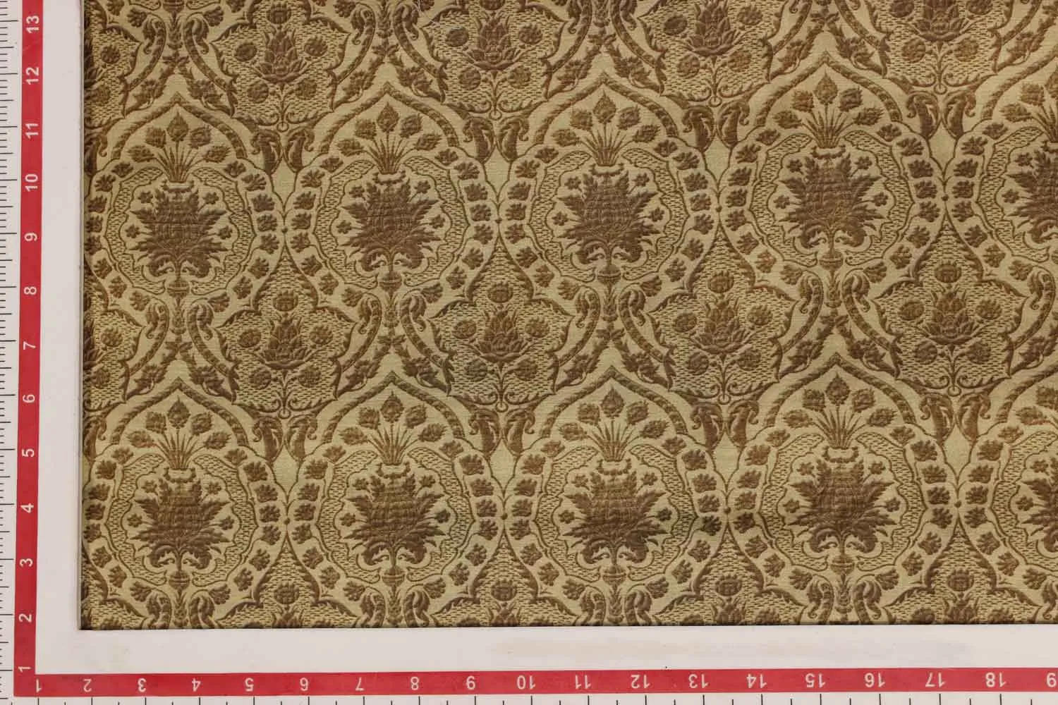 Beige Traditional Tussar Impression Fabric