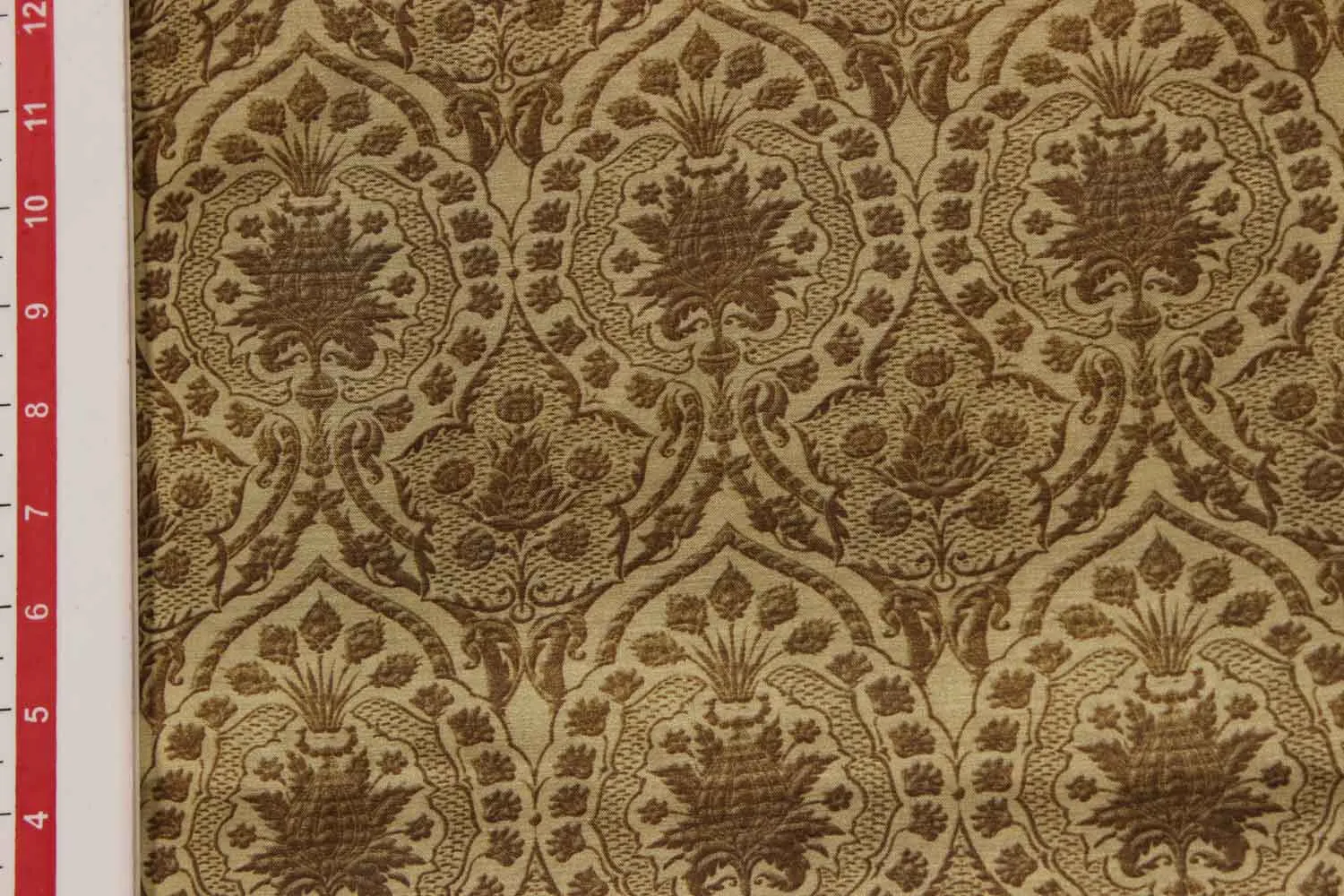 Beige Traditional Tussar Impression Fabric