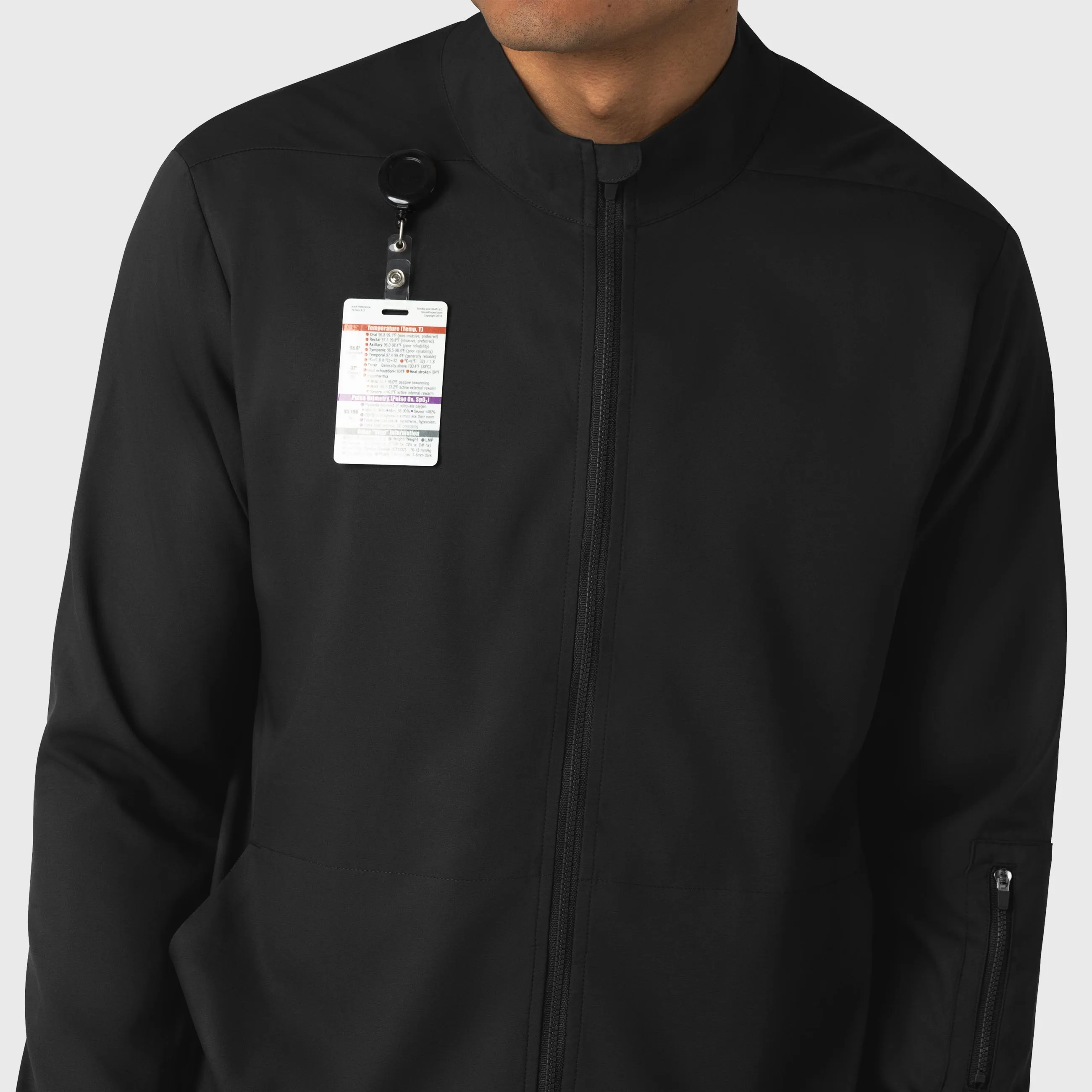 Boundless Men's Warm Up Scrub Jacket - Black