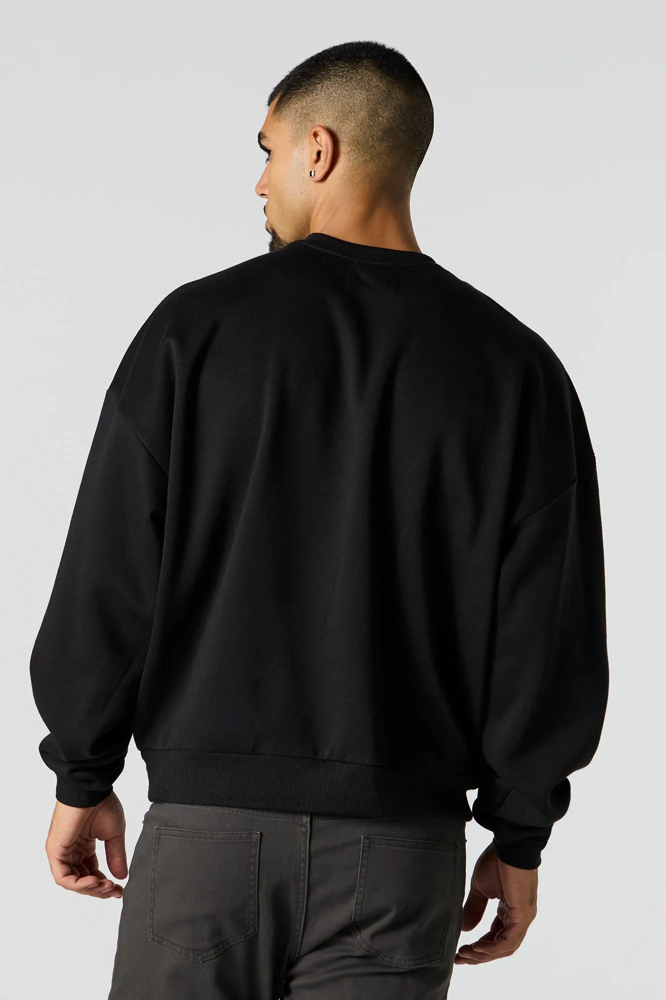 Boxy Crewneck Fleece Sweatshirt