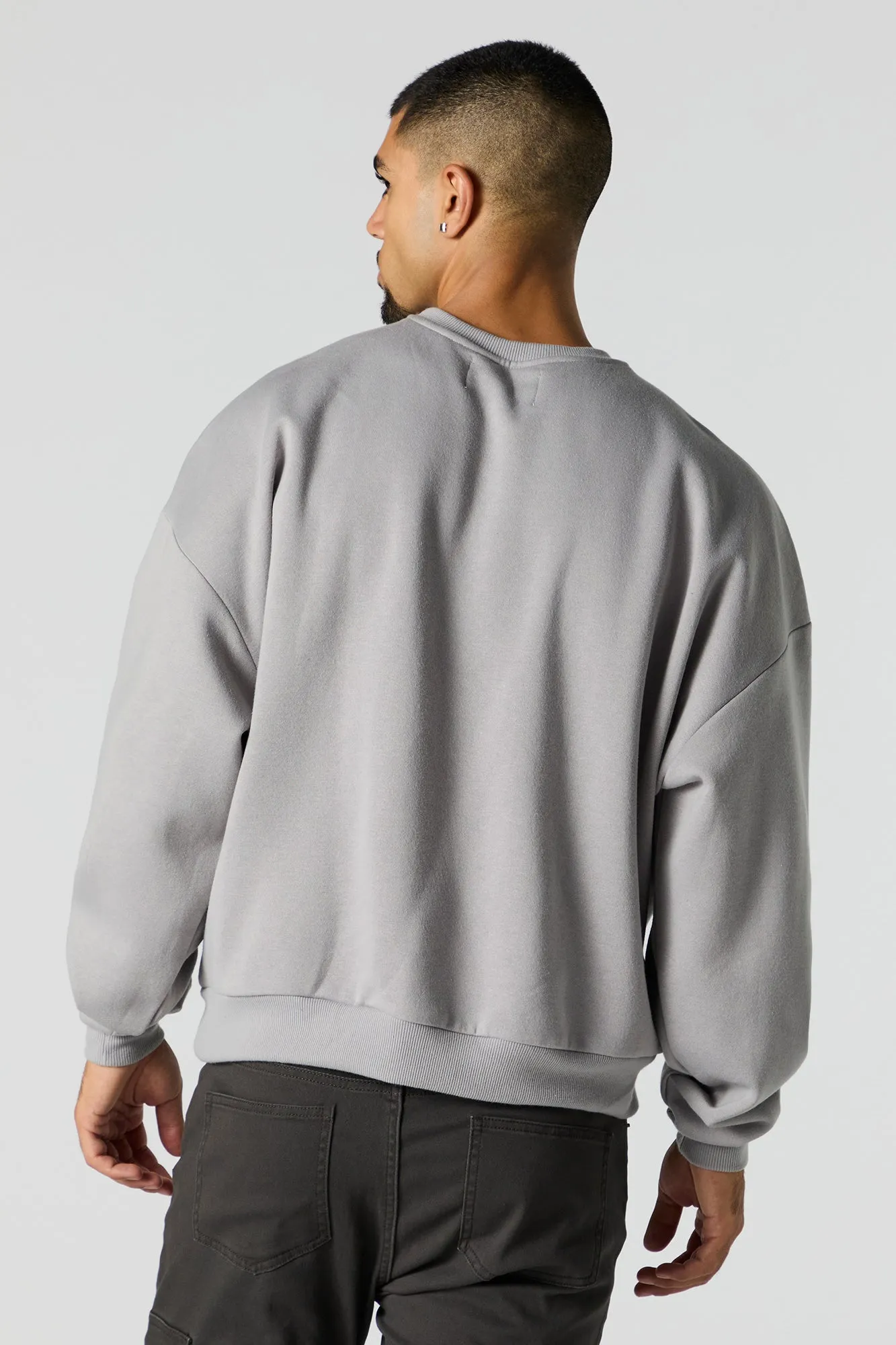 Boxy Crewneck Fleece Sweatshirt