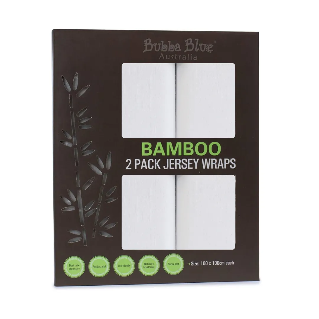 Bubba Blue Bamboo 2 Pack Jersey Wraps (100x100cm)