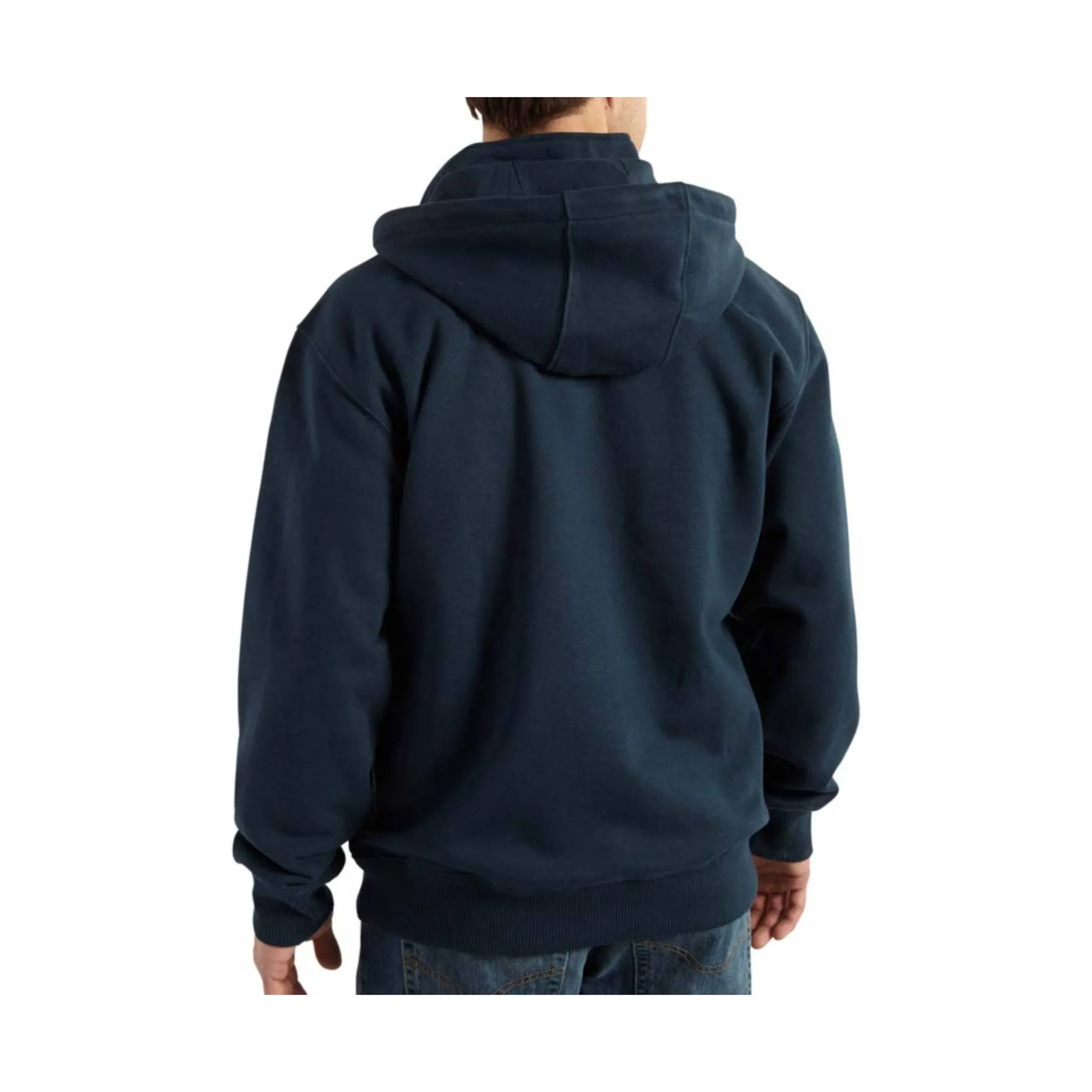 Carhartt Men's Rain Defender Paxton Heavyweight Hooded Quarter Zip Mock Sweatshirt - New Navy