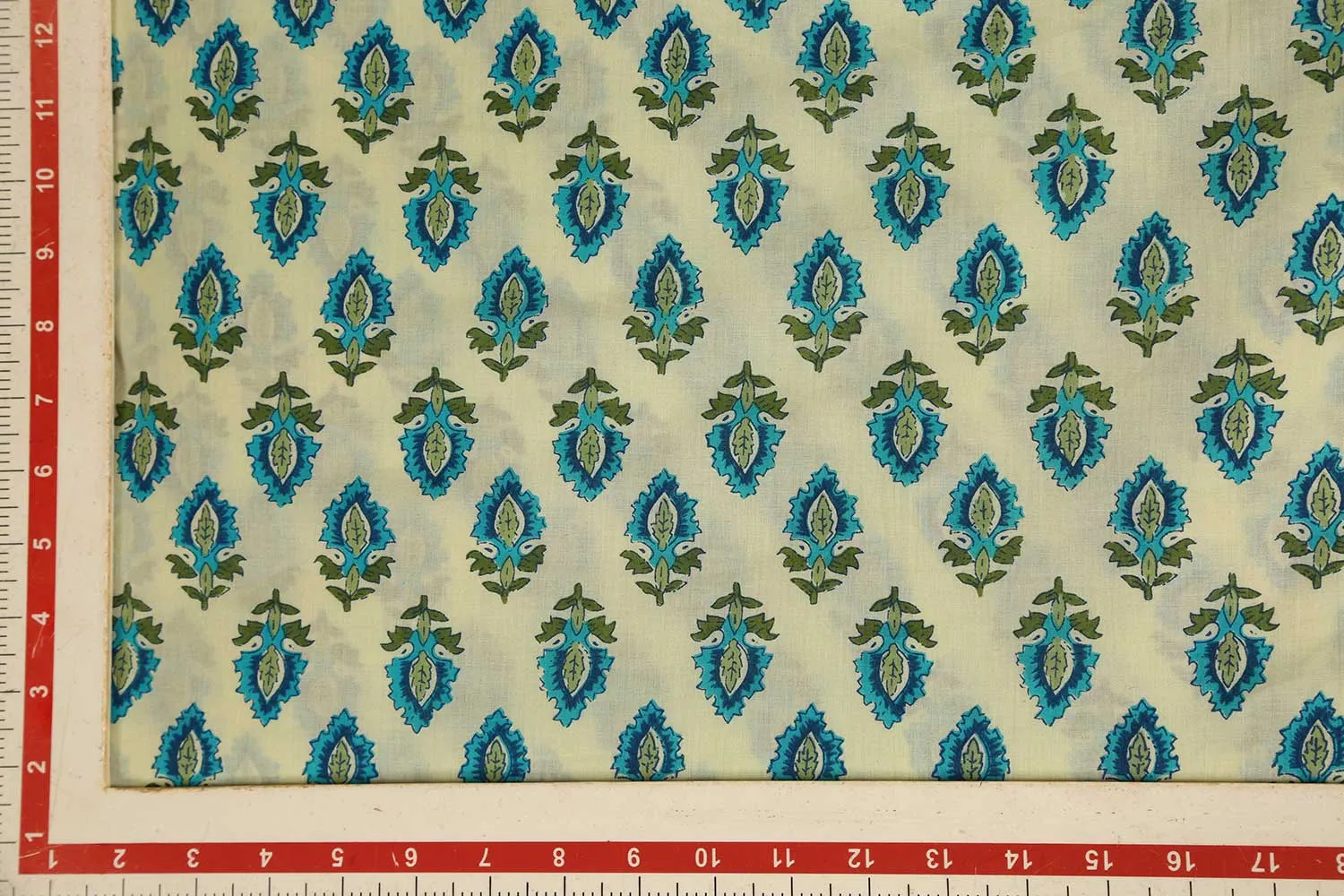 Cream Printed Cotton Cambric Fabric