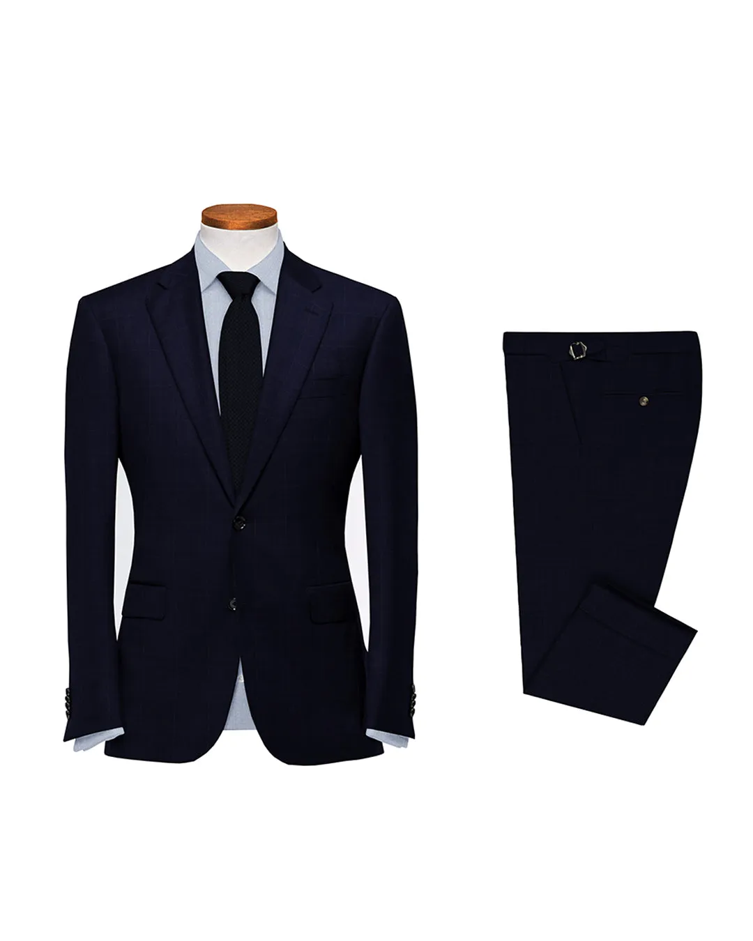 Drago: Super 160s Navy Prince of Wales Checks Suit