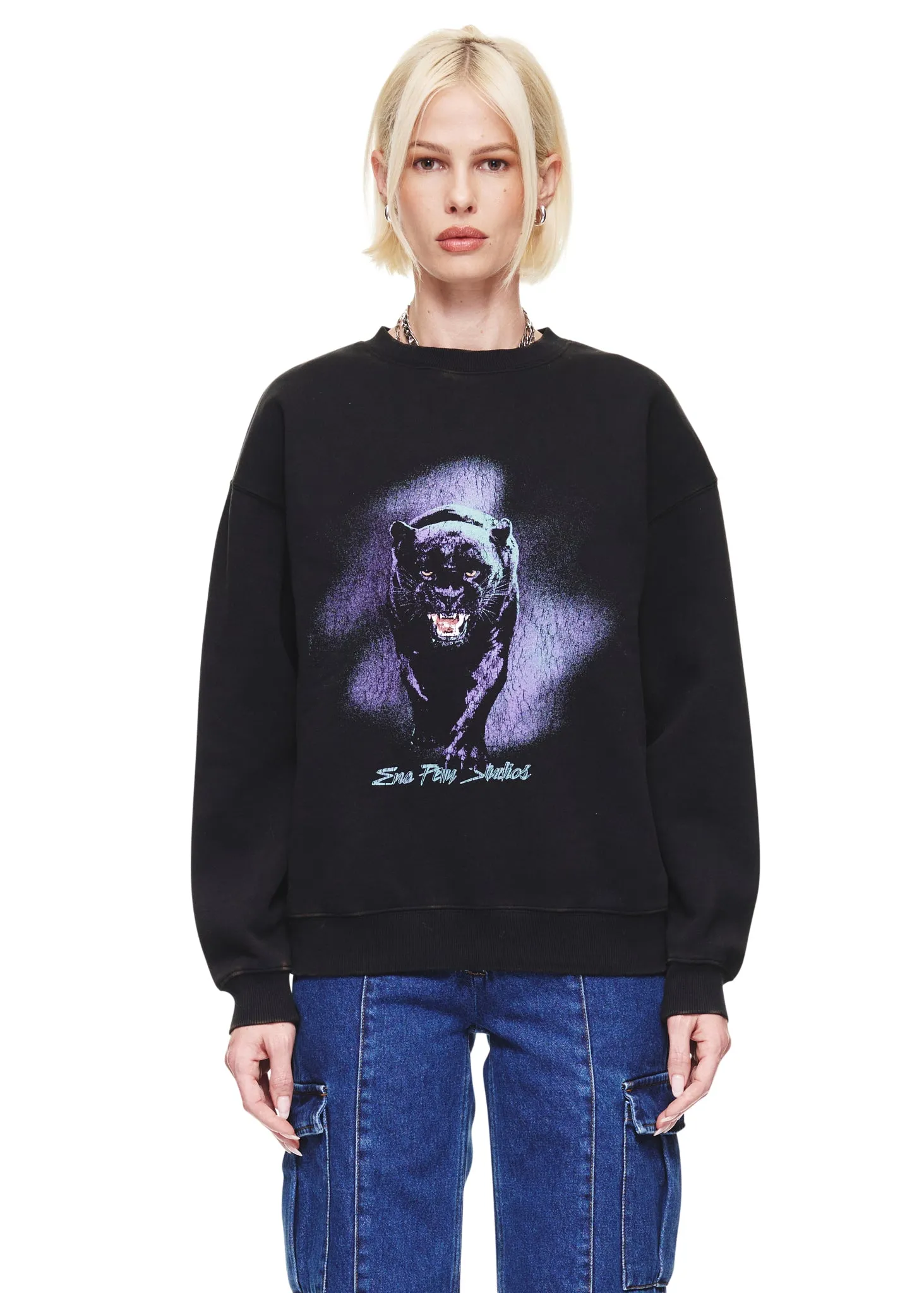 Ena Pelly Mini Panther Relaxed Sweater