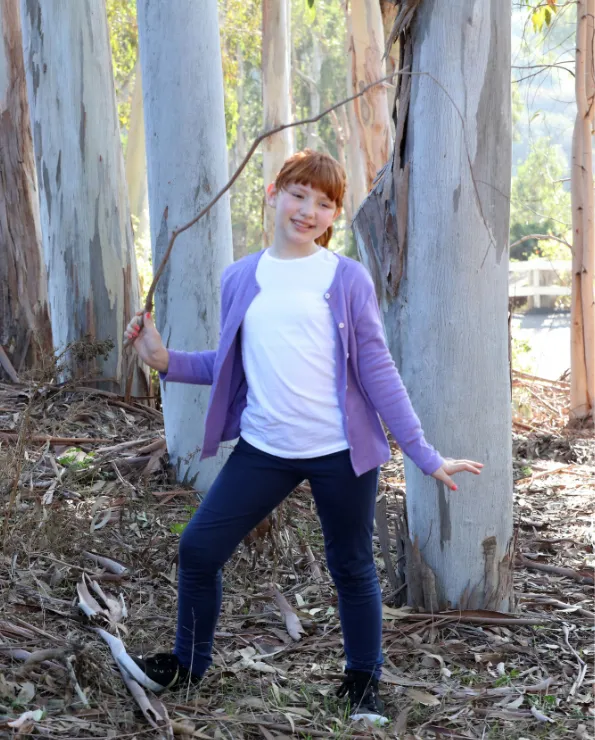 Girls Soft Cotton Button-Down Cardigan | Navy