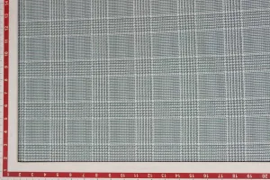 Grey, White Checks Micro Crepe Fabric