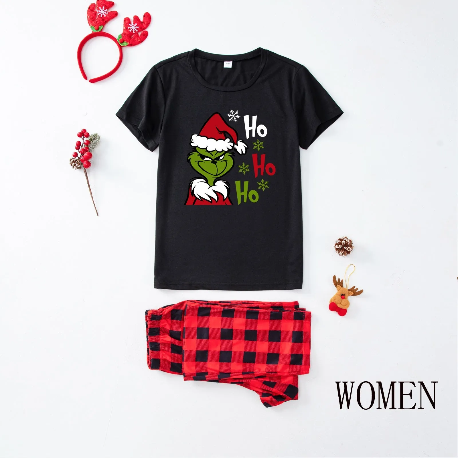 Grinch short-sleeved parent-child matching pajamas set