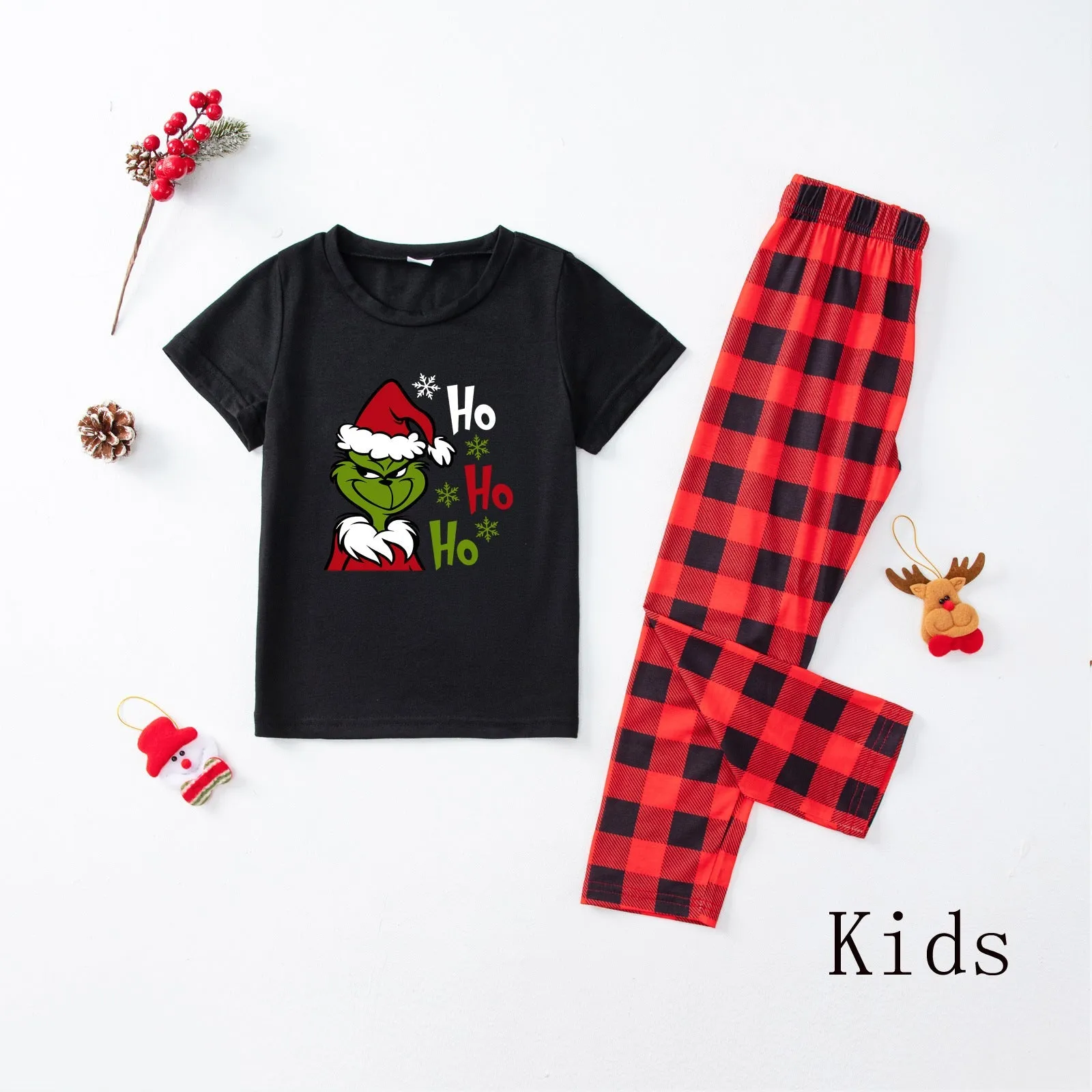 Grinch short-sleeved parent-child matching pajamas set