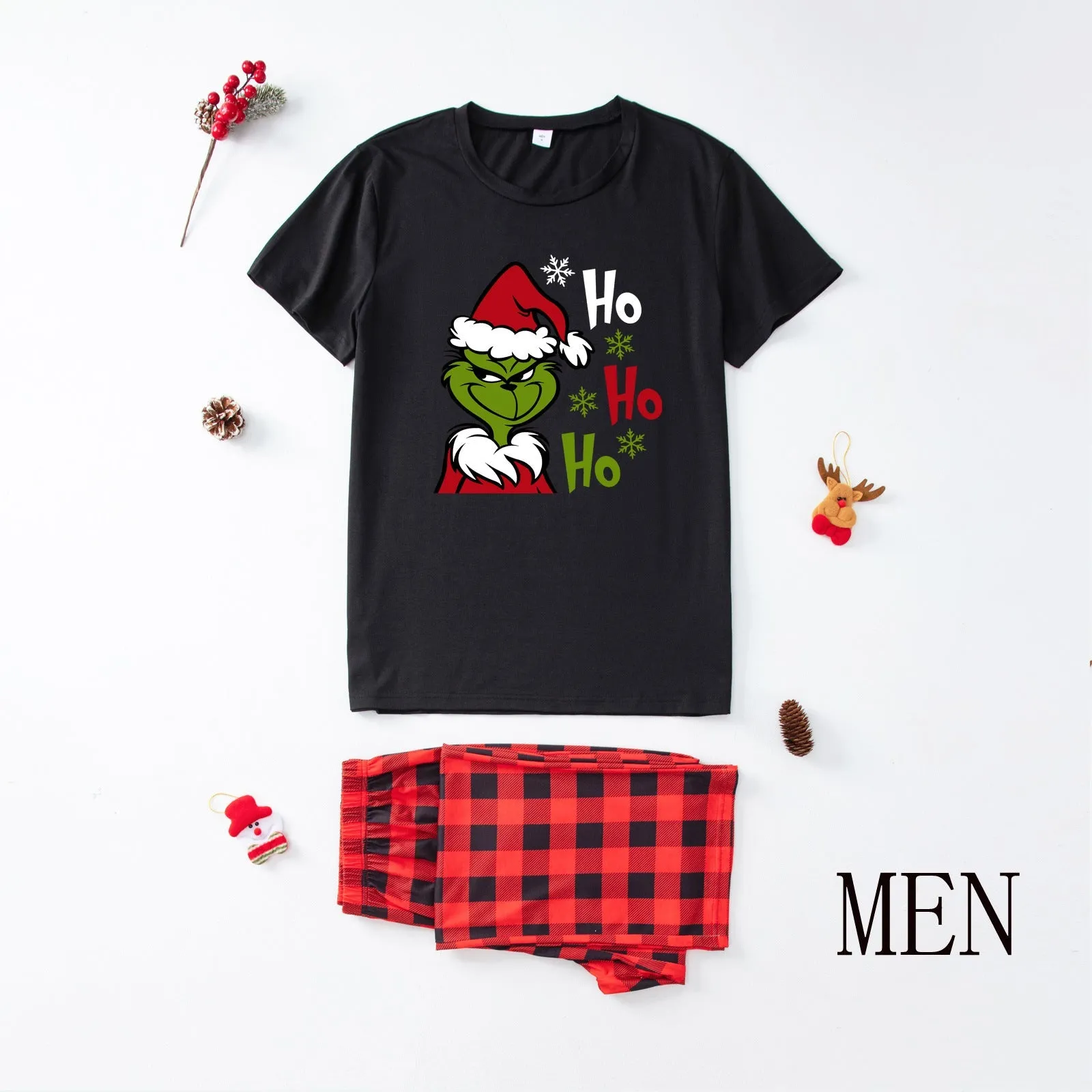 Grinch short-sleeved parent-child matching pajamas set