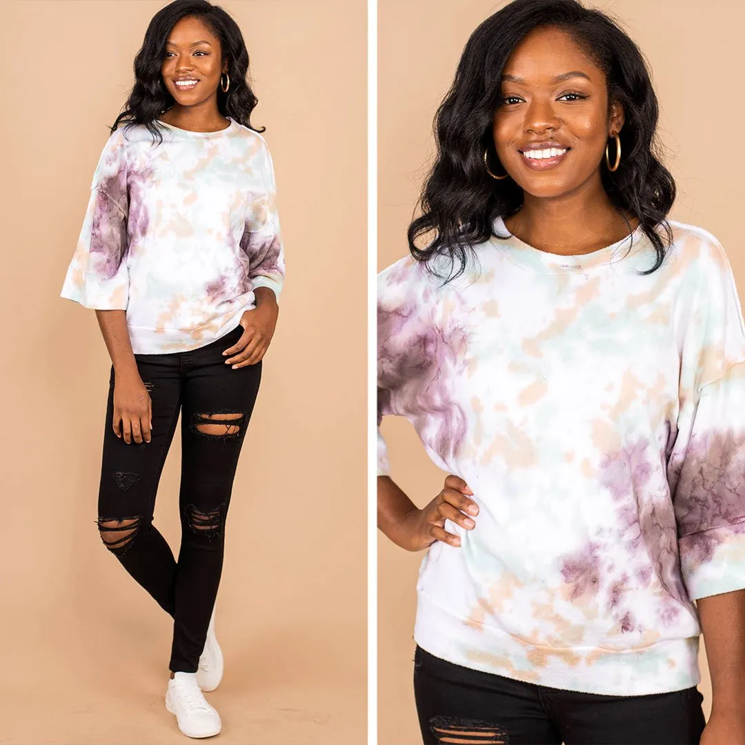 Just Another Day Purple Tie Dye Sweatshirt