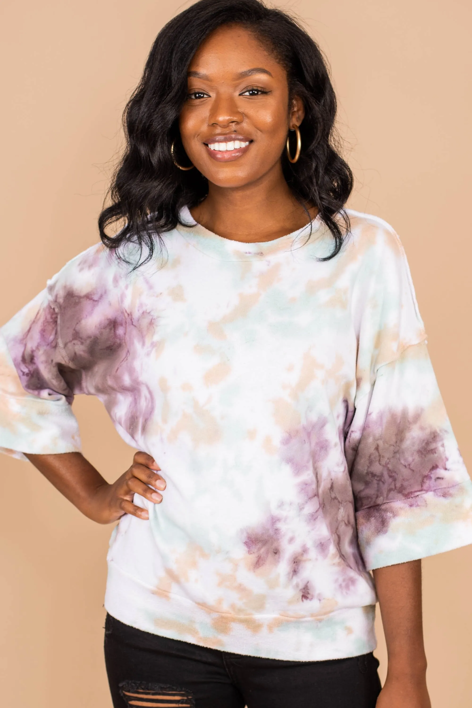 Just Another Day Purple Tie Dye Sweatshirt