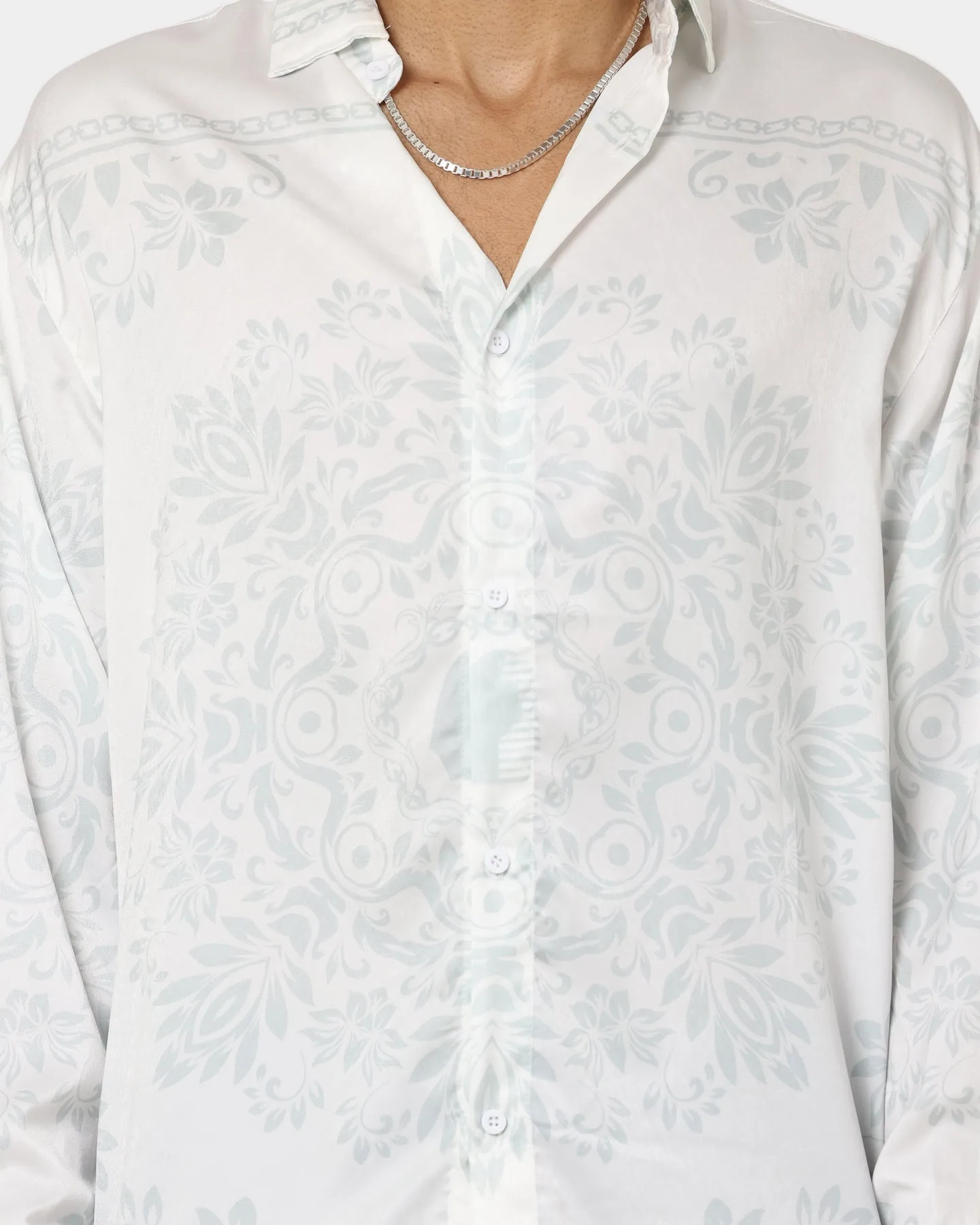 Last Kings Floridian Long Sleeve Button Up White