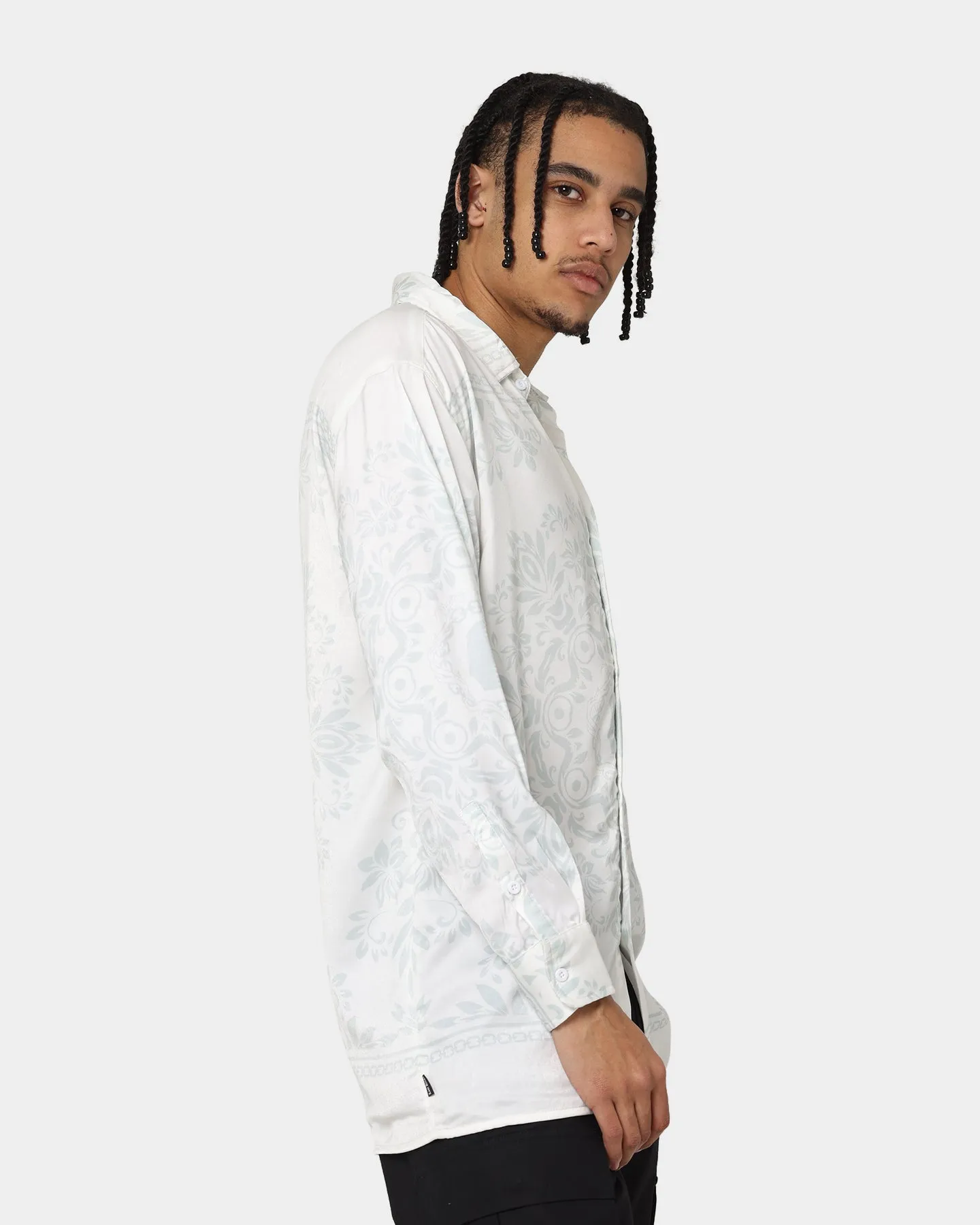 Last Kings Floridian Long Sleeve Button Up White