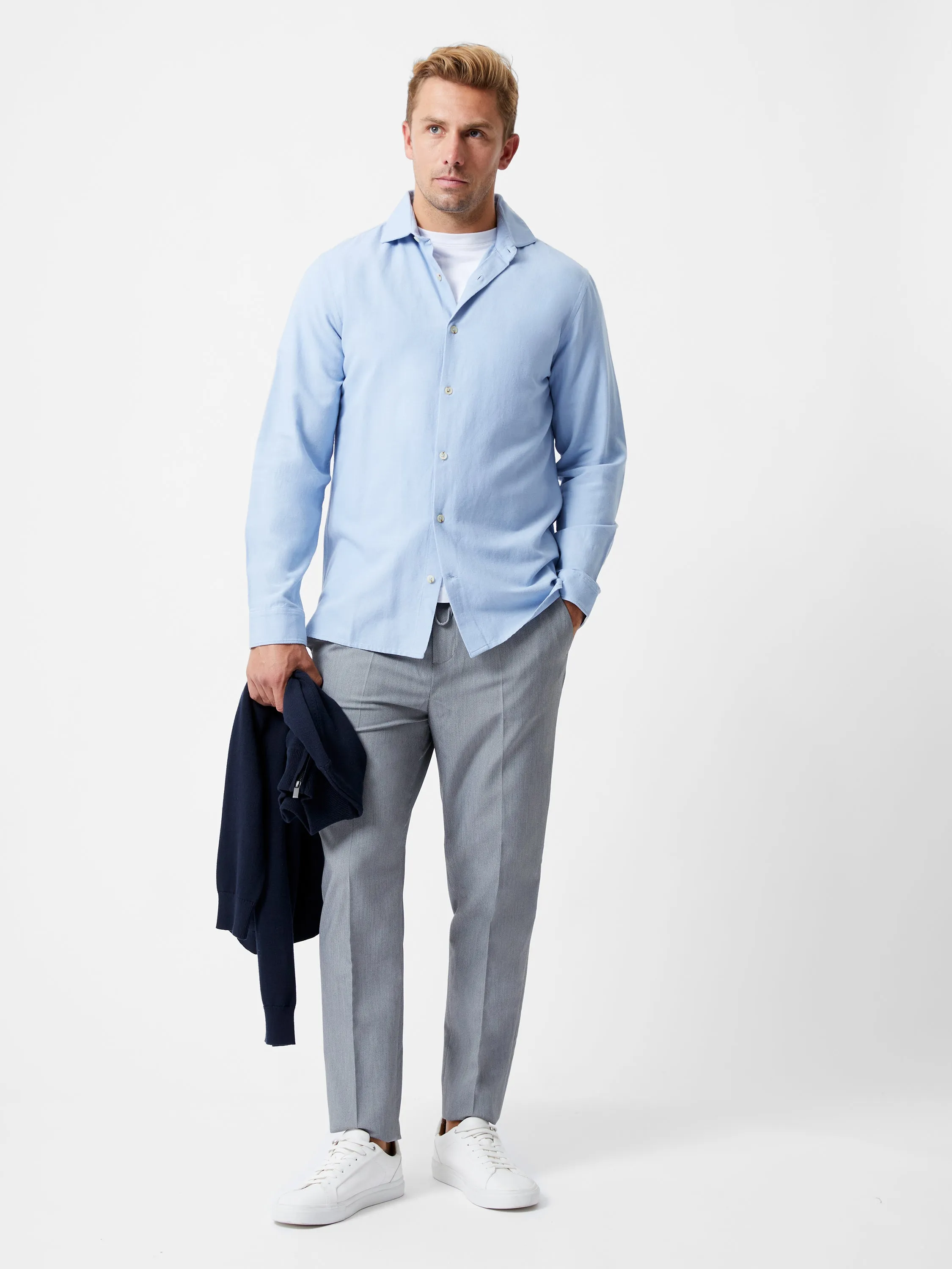 Long Sleeve Linen Blend Shirt