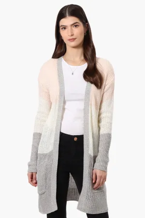 Majora 3 Stripe Open Wrap Cardigan - Blush