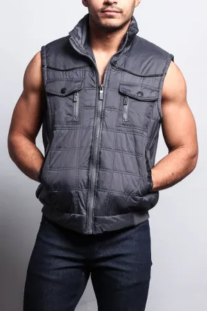 Men's Padded Shearling Puffer Vest