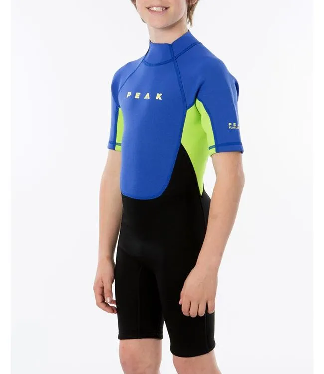 Peak Energy Boys Short Sleeve Springsuit (2023) - Lime/Black