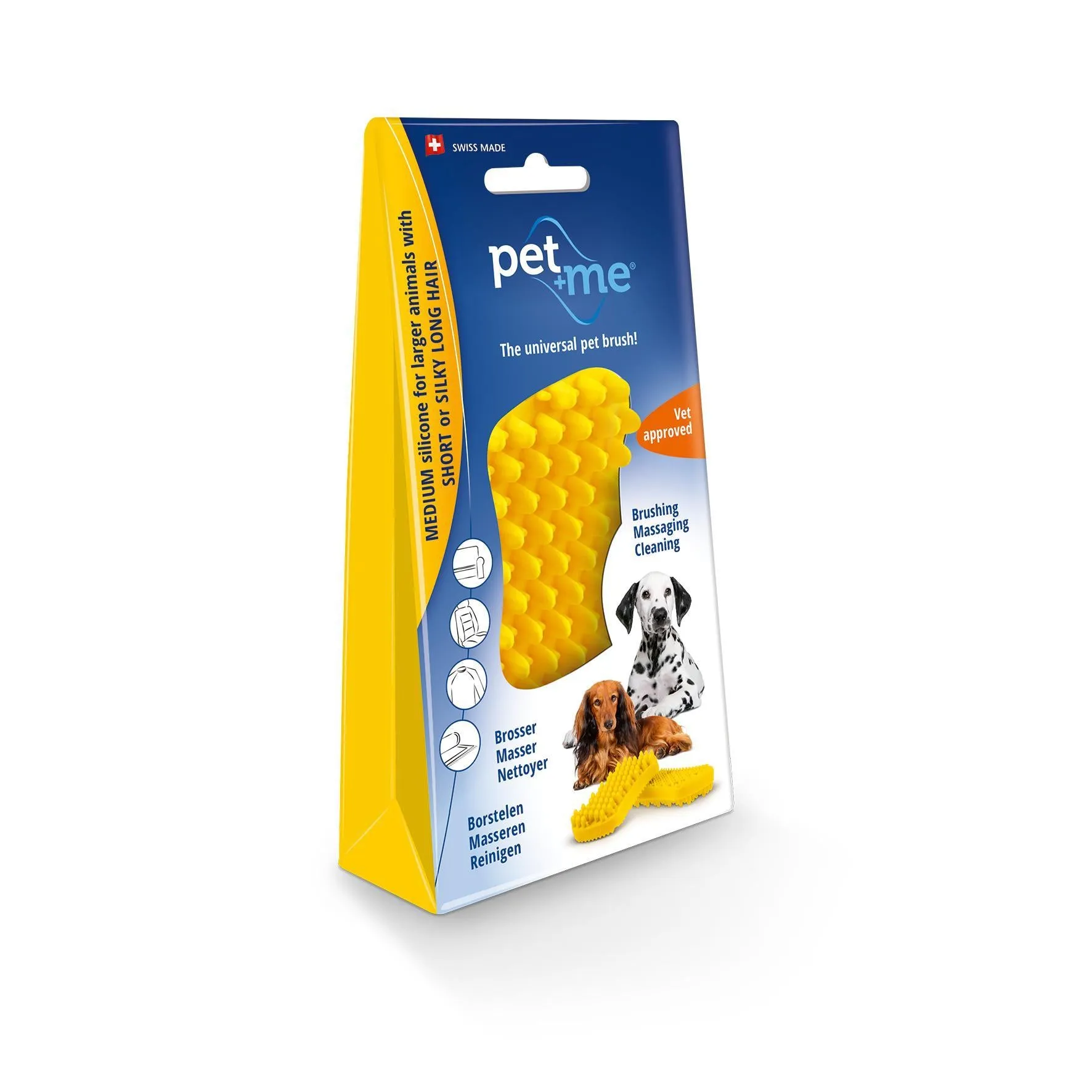 Pet and Me Silicone Grooming Brush Yellow