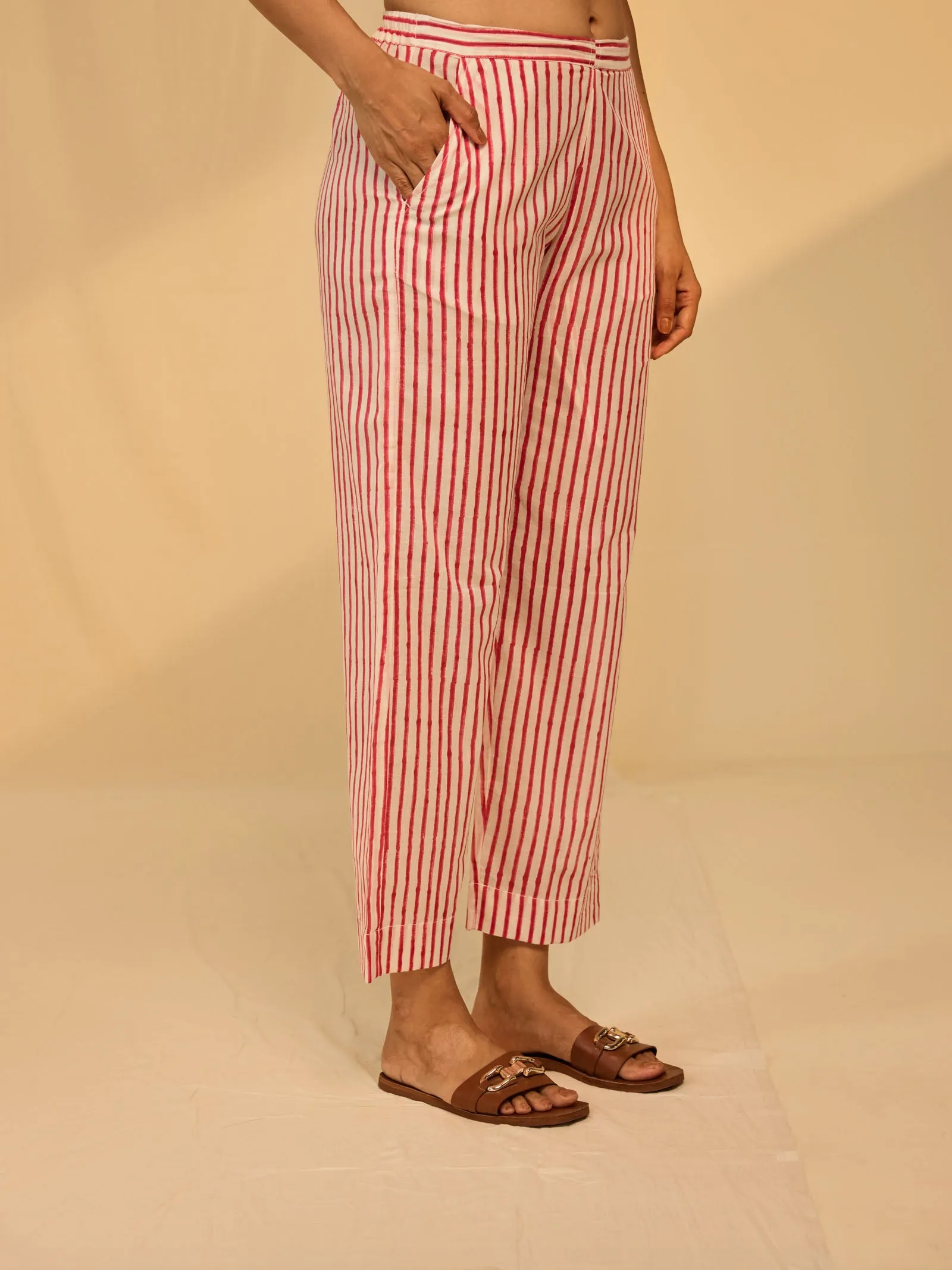 Red Rouge Voile Straight Pant