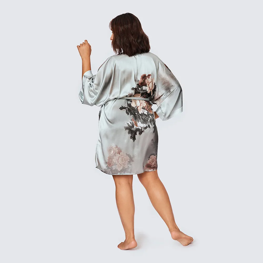 Silk Keina Short Kimono Robe (Plus Size)