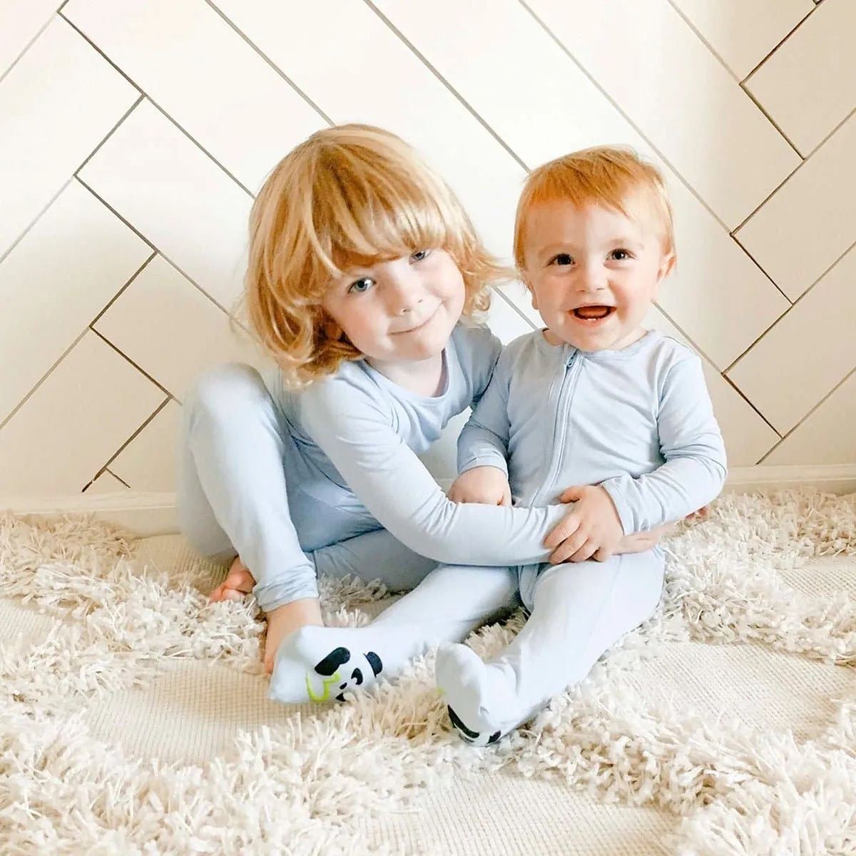 Sky Blue Bamboo Kids Pajamas