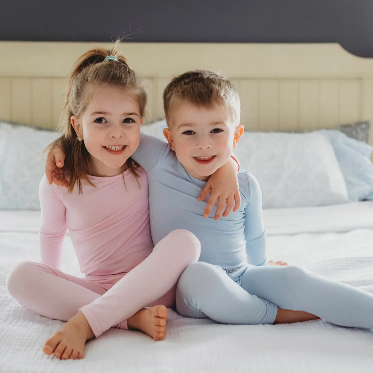 Sky Blue Bamboo Kids Pajamas