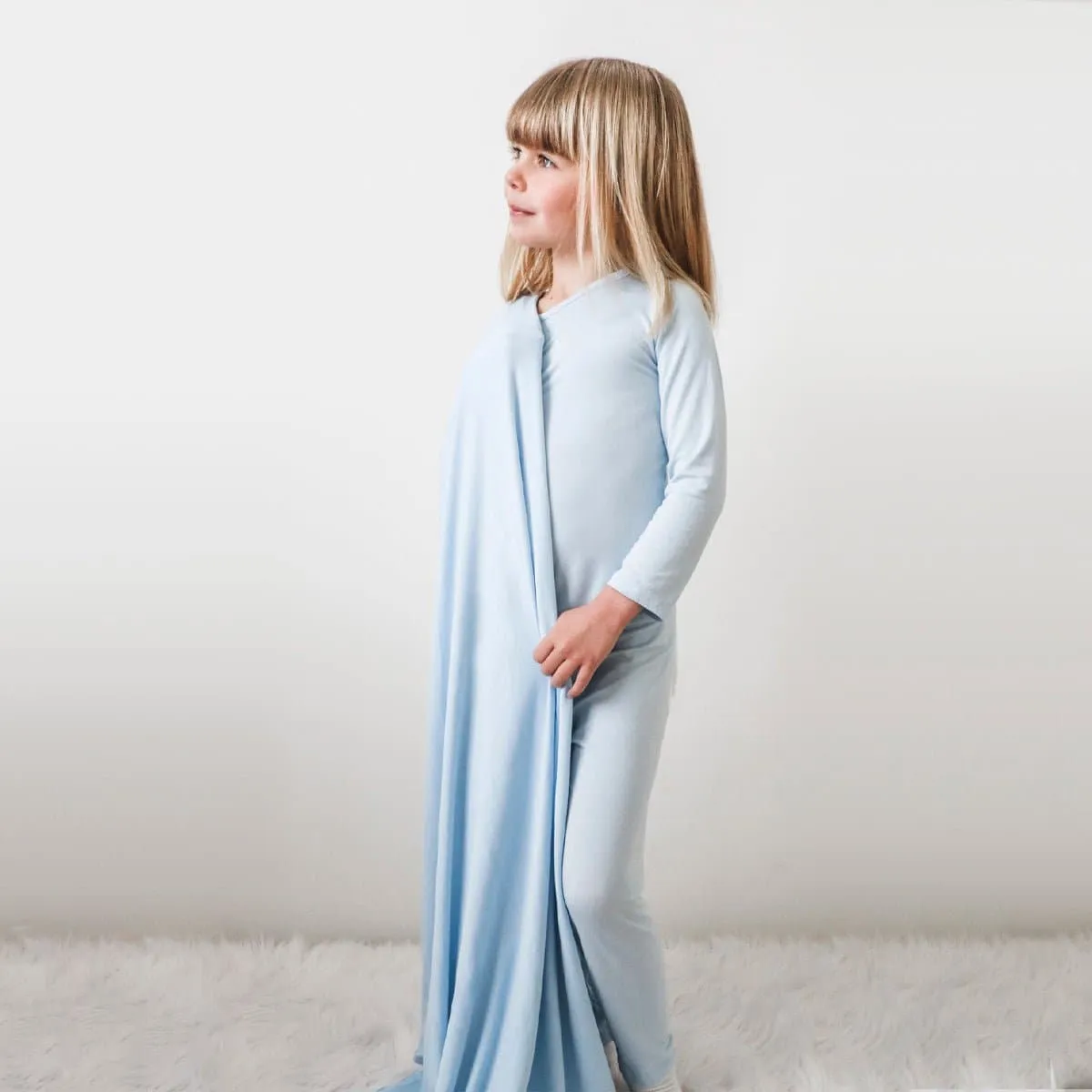 Sky Blue Bamboo Kids Pajamas