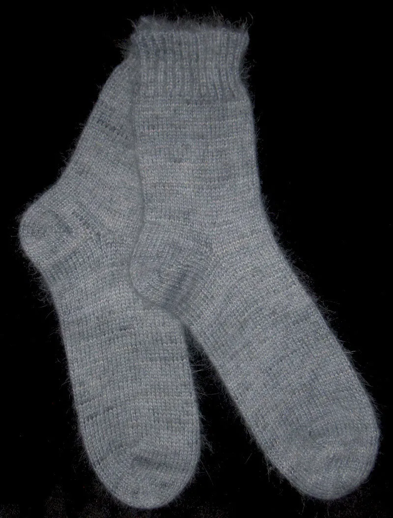 Socks - Blue Angora Nylon Blend, and Blue Kid Mohair