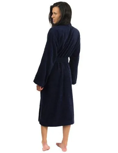 TOWELSELECTIONS MEN’S ROBE, TURKISH COTTON TERRY KIMONO BATHROBE MEDIUM/LARGE NAVY