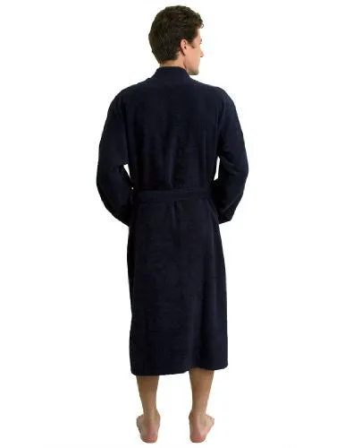 TOWELSELECTIONS MEN’S ROBE, TURKISH COTTON TERRY KIMONO BATHROBE MEDIUM/LARGE NAVY